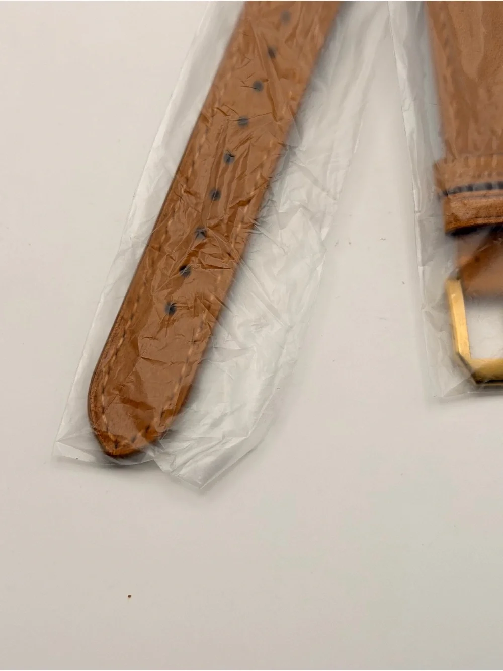 Leather Watch Band, 18mm, New, Brown, Natural leather